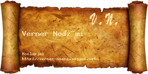Verner Noémi névjegykártya